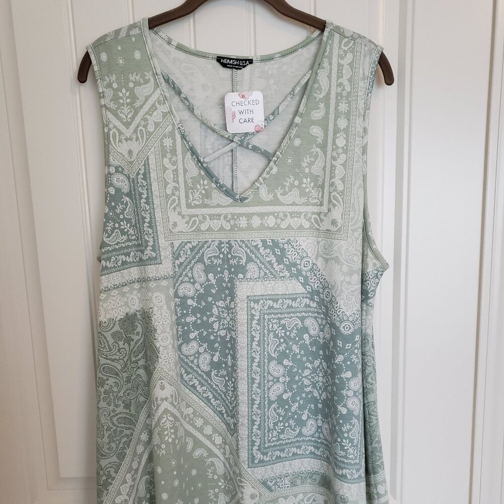 Heimish Mint Paisley Sleeveless Top